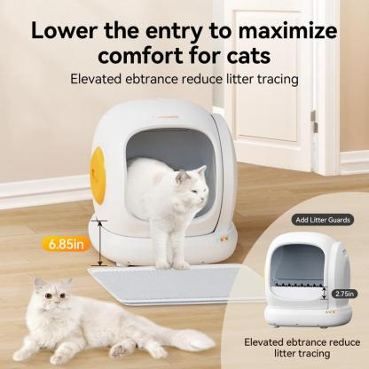 MeoWant SC02 75L Large Self-Cleaning Cat Litter Box with APP Control, Odor Removal, Anti-Pinch Design, and Easy Installation for Multiple Cats