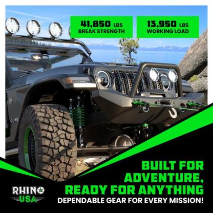 Rhino USA D Ring Shackles (2-Pack) - 41,850lb Break Strength – Heavy Duty 3/4" Clevis Shackle with 7/8 Pin for Towing & Off-Road Use - Pairs with Tow Strap for Vehicle Recovery