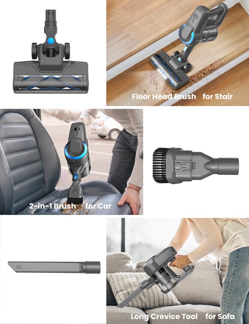 [TikTokShopBlackFriday] Devoac Cordless Vacuum Cleaner,Ultra-Lightweight Stick Cleaner with 2200mAh Battery, Up to 40 mins Runtime - Powerful Stick vacuums for Home & Car Cleaning