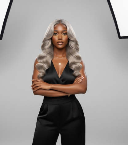 Perruque cheveux vierges-stacy HD blond grey glueless