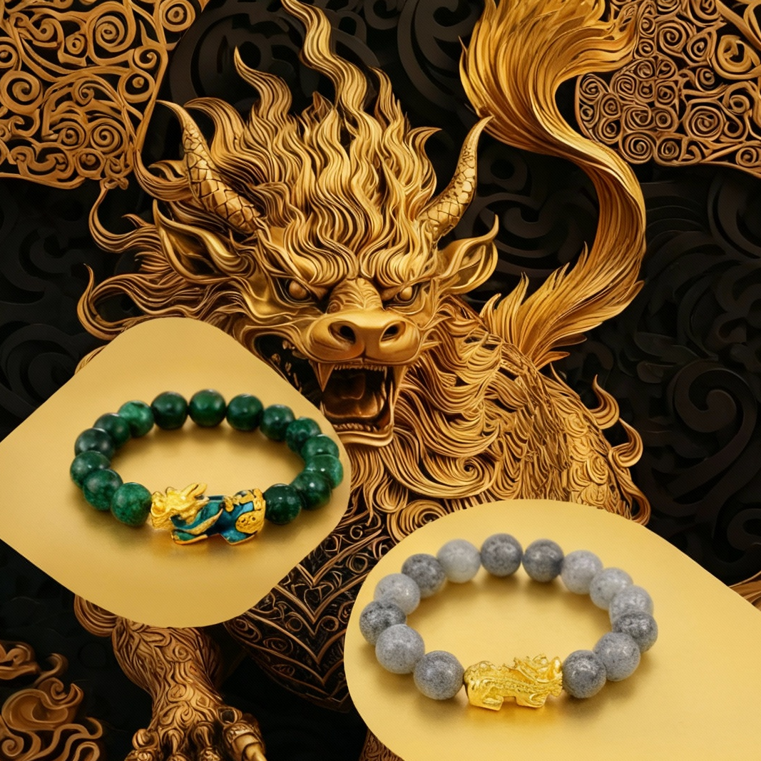 Fortune-Bringing PiXiu Jade Bracelet - Dynasty Jade Treasure · Hetian Jade, attracts wealth and brings good luck.