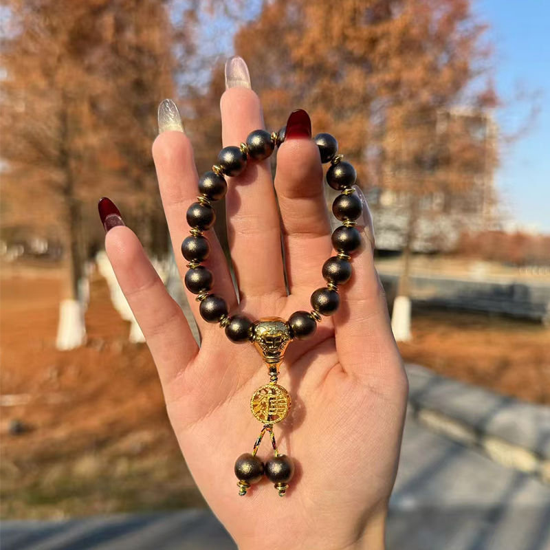 Beijing Scenic Temple with the Same Style Enamel Color All-Match Men and Women Couple Bracelet Handmade from the Thousand-Year-Old Temple-WiAuGem