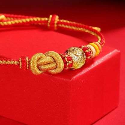 New Chinese Style Fortune Five Emperors Money High-Level Sense Old Brave Bracelet Domineering Gluttonous Transfer Beads Retro National Style Bracelet——Handmade from a Millennium Old Templer-WiAuGem