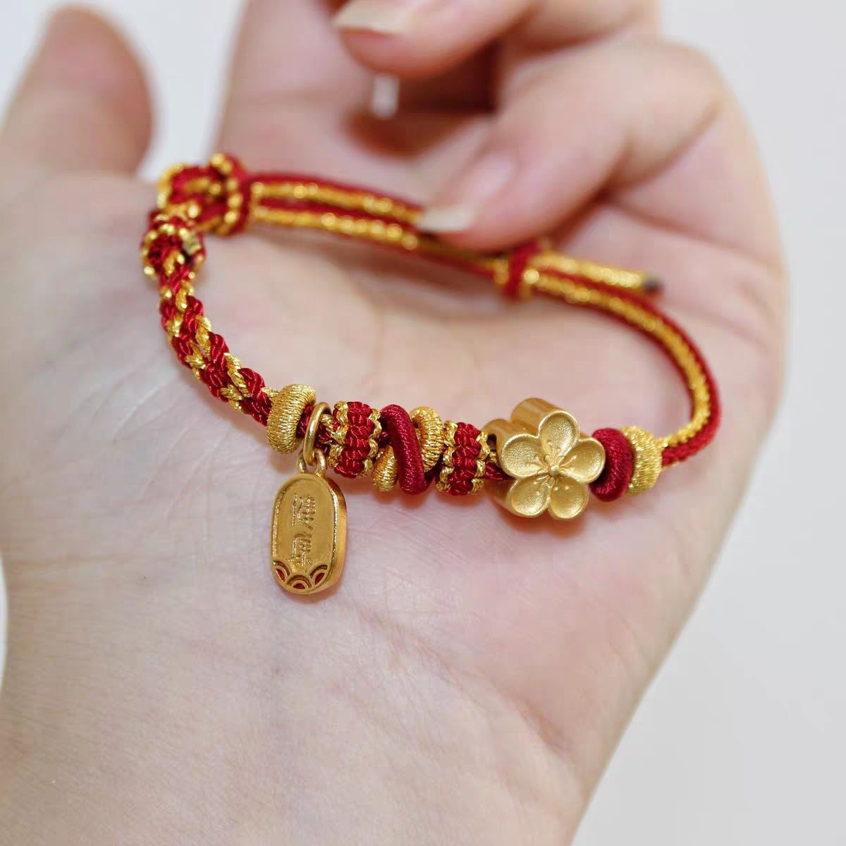 New Double Knot Red Rope Can Be Freely Worn with Accessories to Send Girlfriends, Male and Female Friends Gift Transfer Red Rope——Handmade from a Millennium Old Templer-WiAuGem