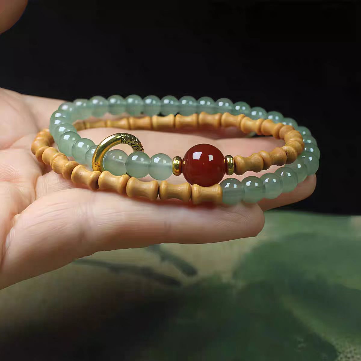 Fortune-Turning Handheld Worry Beads Prayer Beads for Good Luck & Smooth Fortune Luck-Bringing Amulet for Success & Goals Achievement Unisex Sandalwood Beads for Stacking & Daily Play-WiAuGem