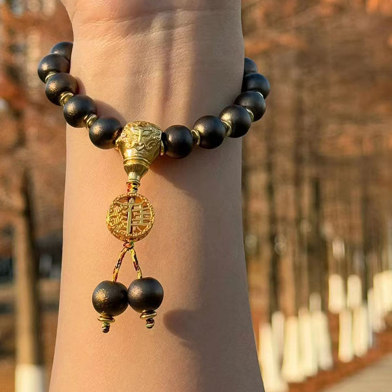 Beijing Scenic Temple with the Same Style Enamel Color All-Match Men and Women Couple Bracelet Handmade from the Thousand-Year-Old Temple-WiAuGem