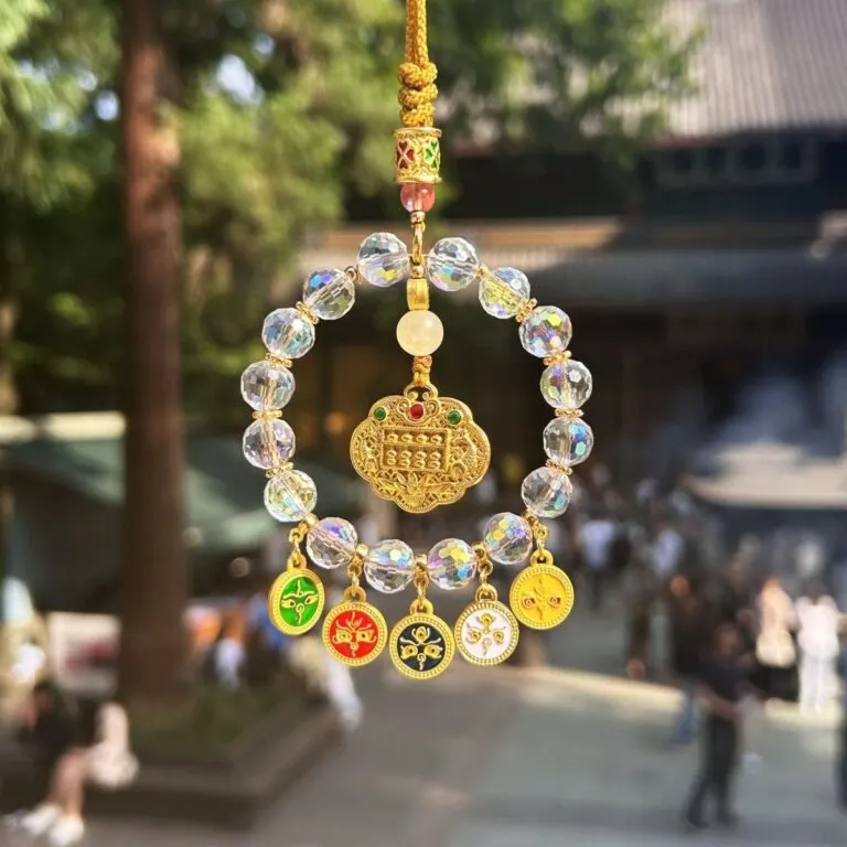 Five-way God of Wealth Car Rearview Mirror Pendant Car Original Handmade Crystal Fashion Advanced Sense Five Blushes Complete for Men and Women