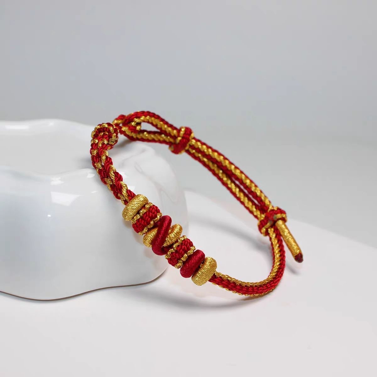New Double Knot Red Rope Can Be Freely Worn with Accessories to Send Girlfriends, Male and Female Friends Gift Transfer Red Rope——Handmade from a Millennium Old Templer-WiAuGem