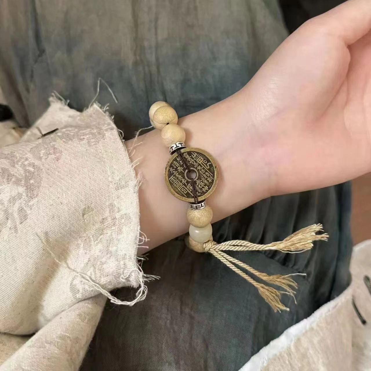 Milk Fragrant Copper Coin Bracelet New Chinese Style Chinese Style Jewelry Bracelet High Beauty Value Joker Exquisite Simple Ins Gift-WiAuGem