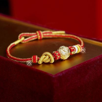 New Chinese Style Fortune Five Emperors Money High-Level Sense Old Brave Bracelet Domineering Gluttonous Transfer Beads Retro National Style Bracelet——Handmade from a Millennium Old Templer-WiAuGem