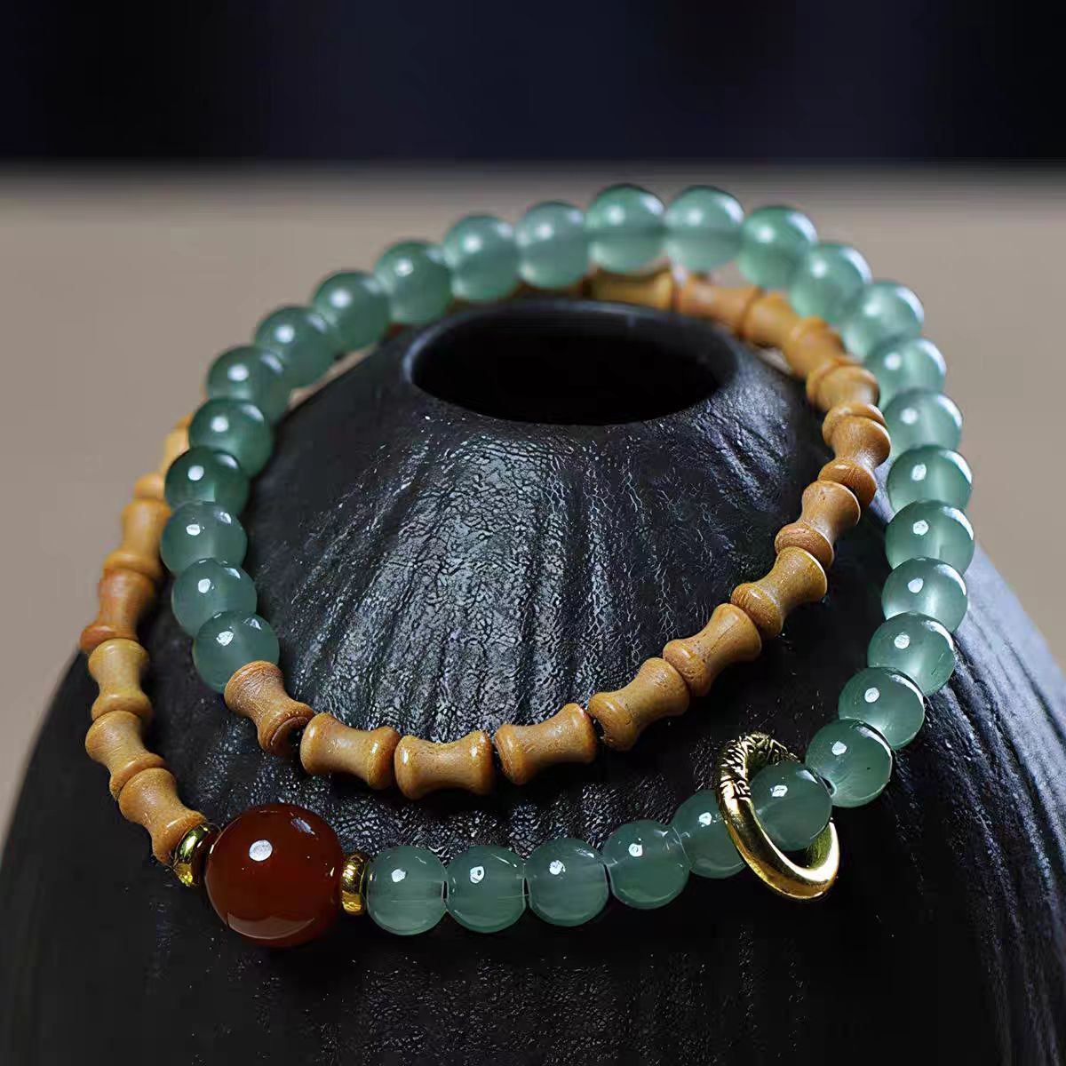 Fortune-Turning Handheld Worry Beads Prayer Beads for Good Luck & Smooth Fortune Luck-Bringing Amulet for Success & Goals Achievement Unisex Sandalwood Beads for Stacking & Daily Play-WiAuGem