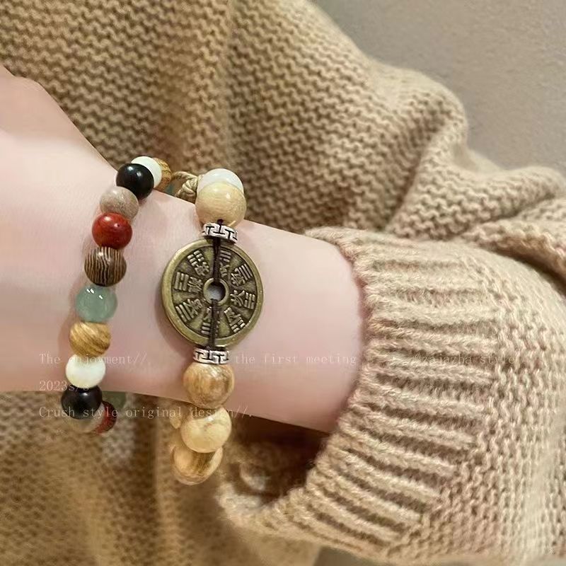 Milk Fragrant Copper Coin Bracelet New Chinese Style Chinese Style Jewelry Bracelet High Beauty Value Joker Exquisite Simple Ins Gift-WiAuGem