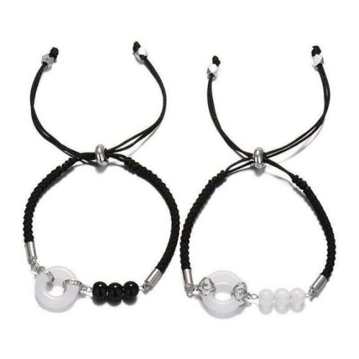 Black Onyx Beaded Safety Keeper Bracelet-WiAuGem