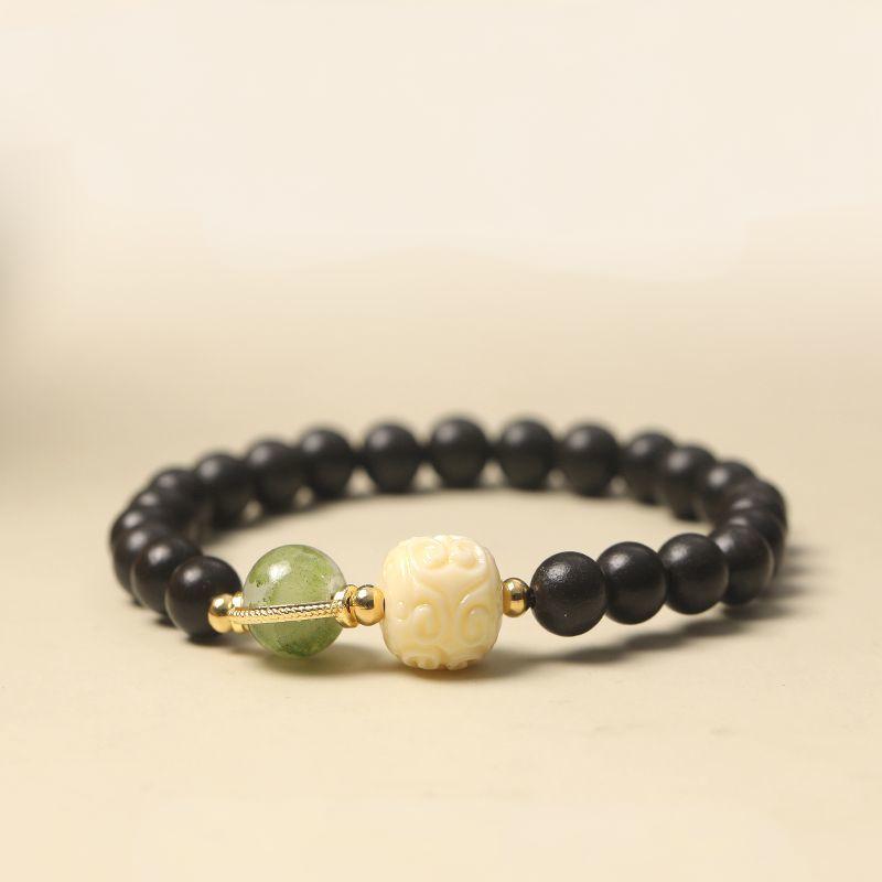 Compound Calming & Mind-Soothing Incense Beads Intangible Cultural Heritage Ancient Formula Anxiety-Relieving Retro Fortune-Turning Beads Traditional Chinese Han-Style Bracelet-WiAuGem