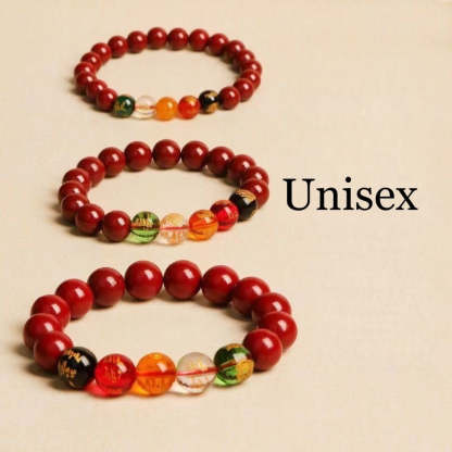 Handcrafted in a Thousand-Year-Old Temple【a Spiritual Talisman for Attracting Wealth】Five Fortunes • Vermilion Wealth Bracele-WiAuGem