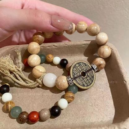 Milk Fragrant Copper Coin Bracelet New Chinese Style Chinese Style Jewelry Bracelet High Beauty Value Joker Exquisite Simple Ins Gift-WiAuGem