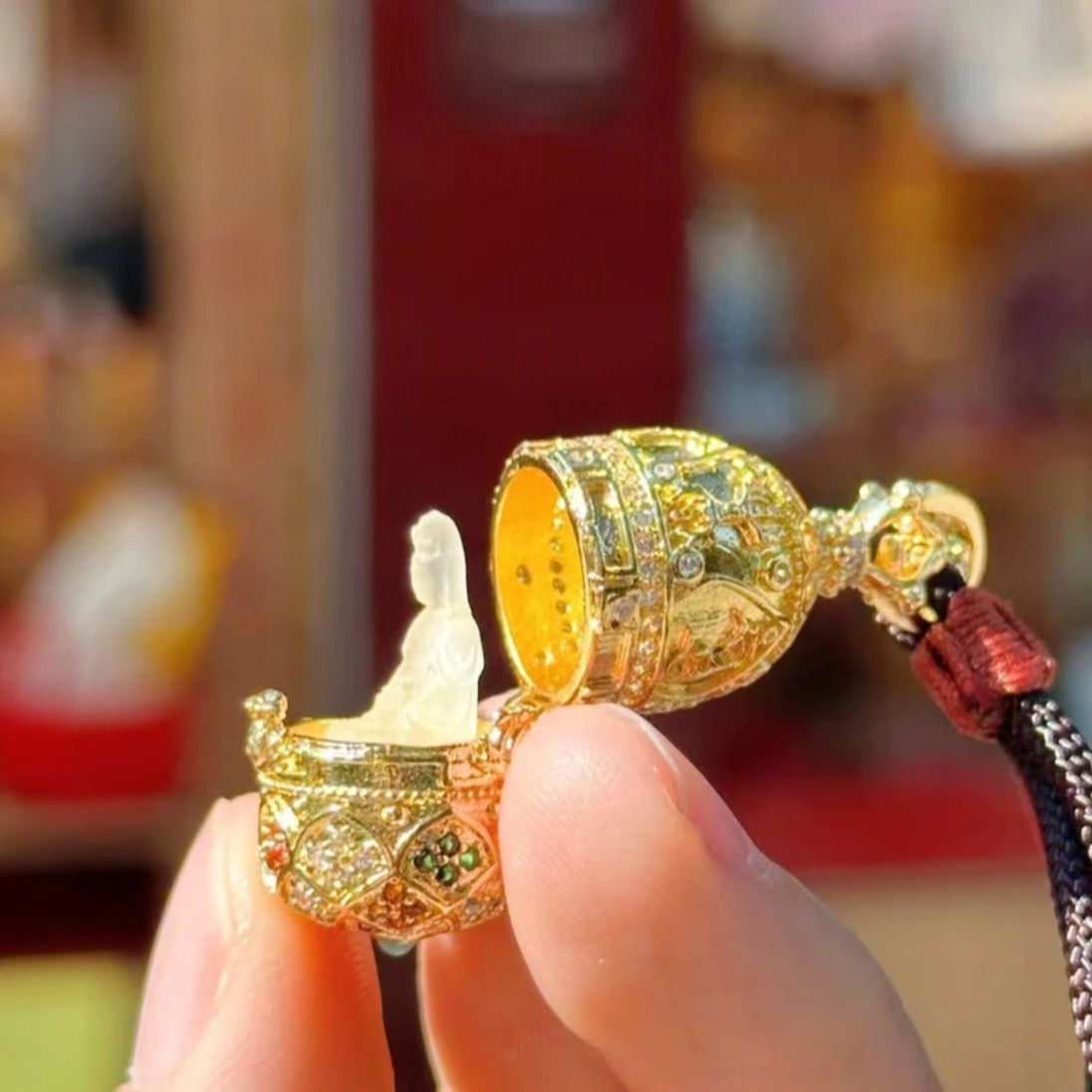 Glass Necklace Box Retro New Chinese Necklace——Handmade from a Millennium Old Templer