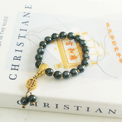 Beijing Scenic Temple with the Same Style Enamel Color All-Match Men and Women Couple Bracelet Handmade from the Thousand-Year-Old Temple-WiAuGem