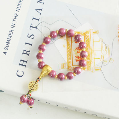 Beijing Scenic Temple with the Same Style Enamel Color All-Match Men and Women Couple Bracelet Handmade from the Thousand-Year-Old Temple-WiAuGem