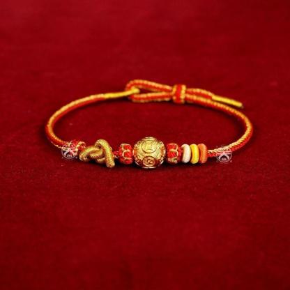 New Chinese Style Fortune Five Emperors Money High-Level Sense Old Brave Bracelet Domineering Gluttonous Transfer Beads Retro National Style Bracelet——Handmade from a Millennium Old Templer-WiAuGem