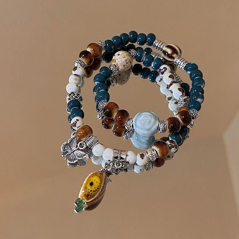 New Chinese Style Ceramic Bracelet Women s Original Design High-End Beaded Bracelet Ethnic Style National Trend Retro Clear Water Jewelry Crafted from a Millennium-Old Ancient Temple-WiAuGem