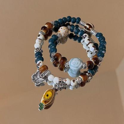 New Chinese Style Ceramic Bracelet Women s Original Design High-End Beaded Bracelet Ethnic Style National Trend Retro Clear Water Jewelry Crafted from a Millennium-Old Ancient Temple-WiAuGem