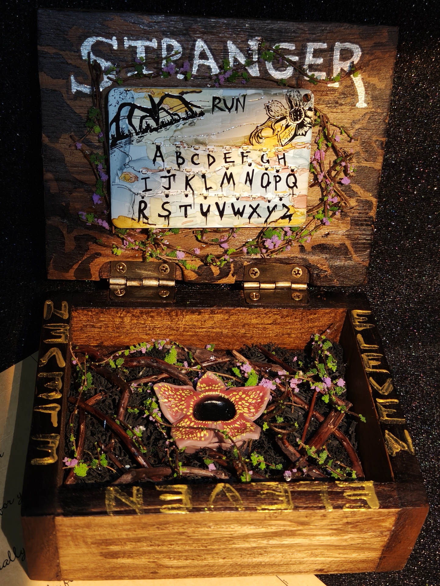 Stranger Things Upside Down Prop Box | Alphabet Wall & Demobutterfly Decorative Storage Case