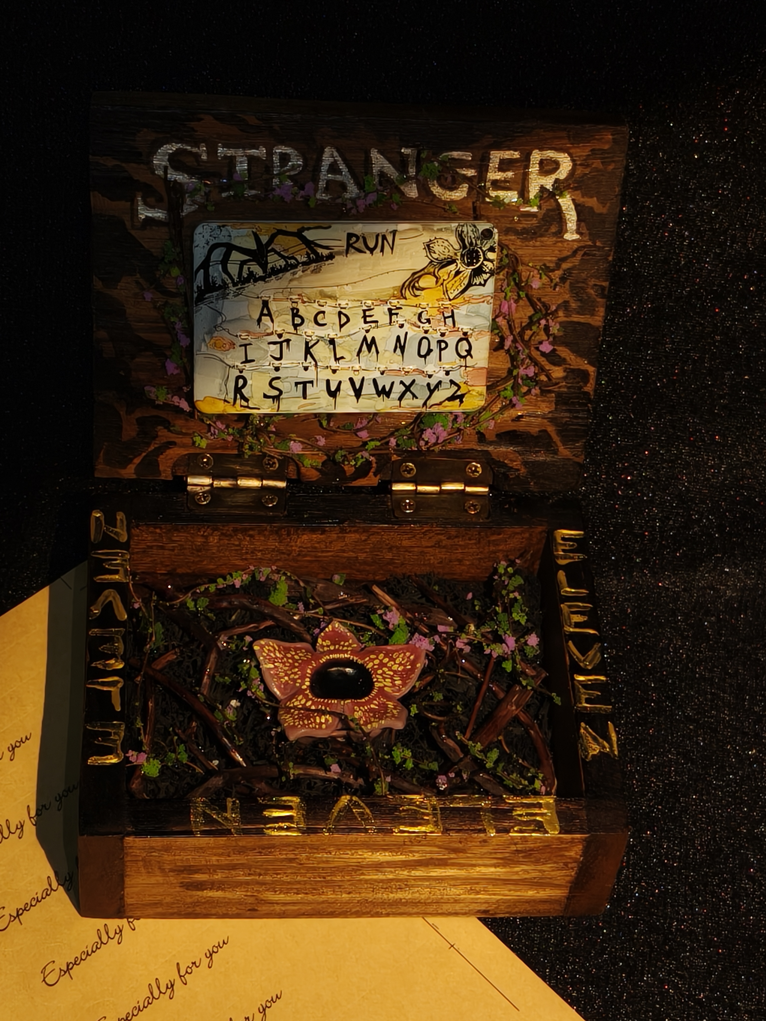 Stranger Things Upside Down Prop Box | Alphabet Wall & Demobutterfly Decorative Storage Case