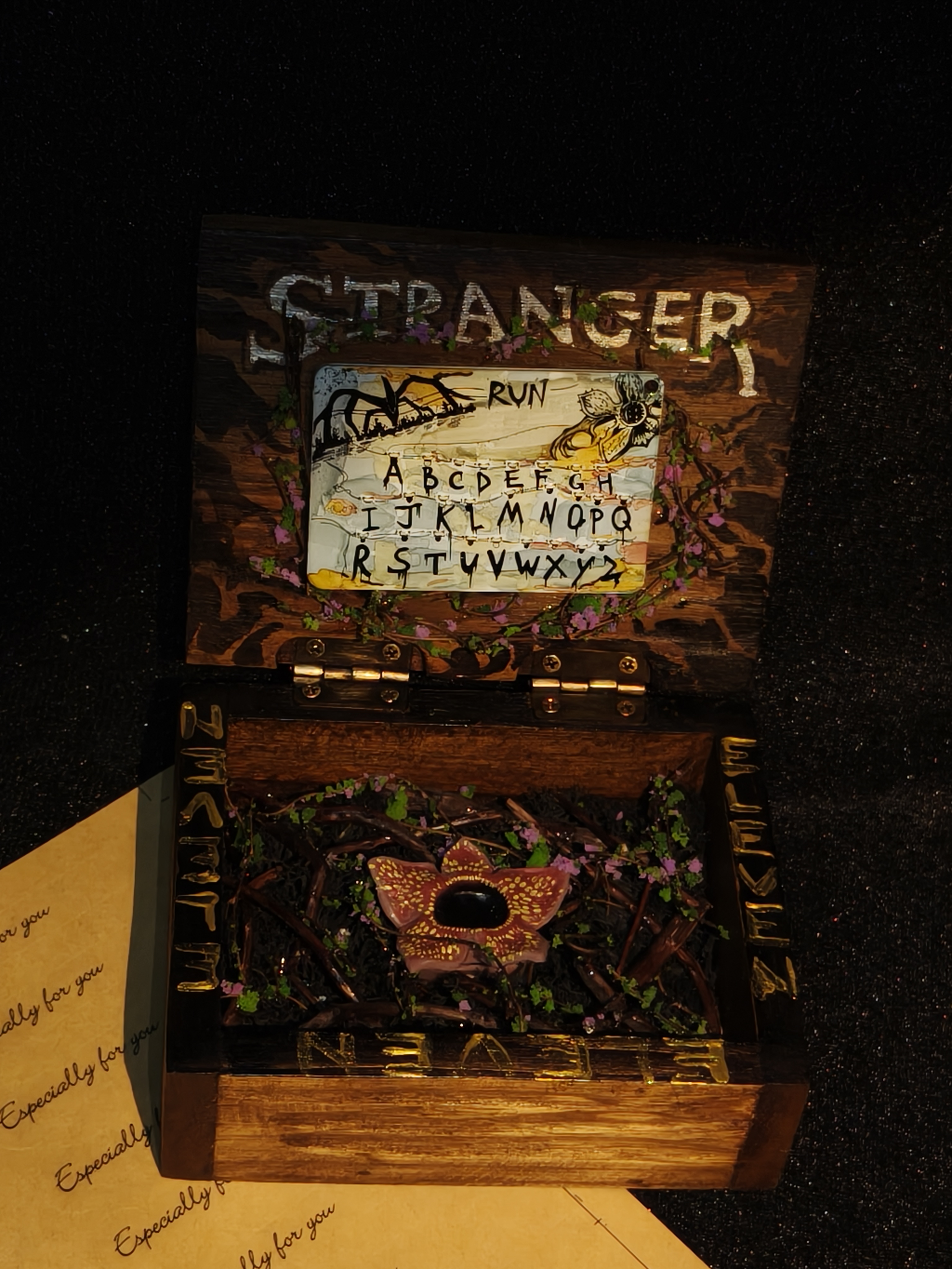 Stranger Things Upside Down Prop Box | Alphabet Wall & Demobutterfly Decorative Storage Case