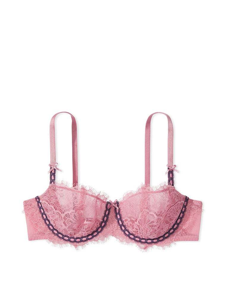 Wicked Unlined Ribbon Slot Lace Balconette Bra