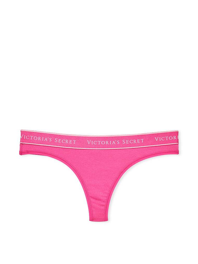 Logo Cotton Thong Panty