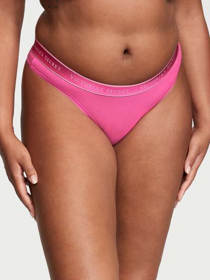 Logo Cotton Thong Panty