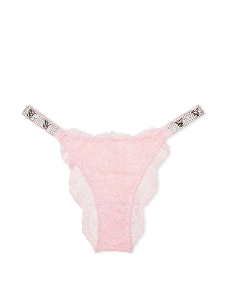 Shine Chain Strap Lace Brazilian Panty