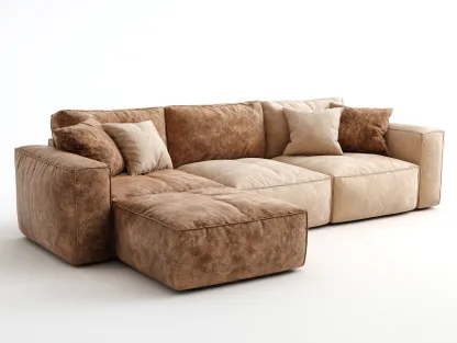 Canapé d'angle tissu 270x175x92 cm - brun/beige - design moderne-Snugno