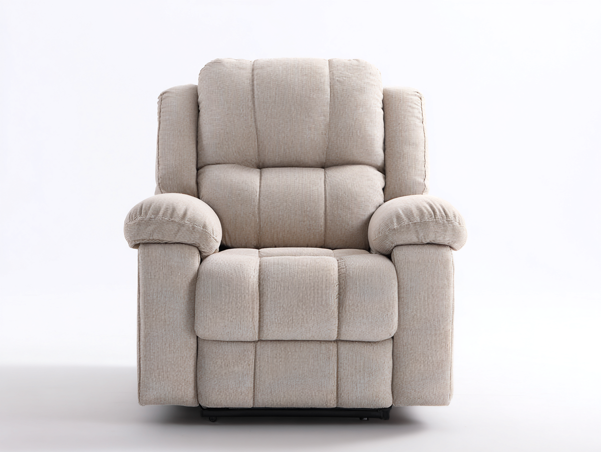 Fauteuil tissu relax 105x100x95 cm - beige - design contemporain-Snugno