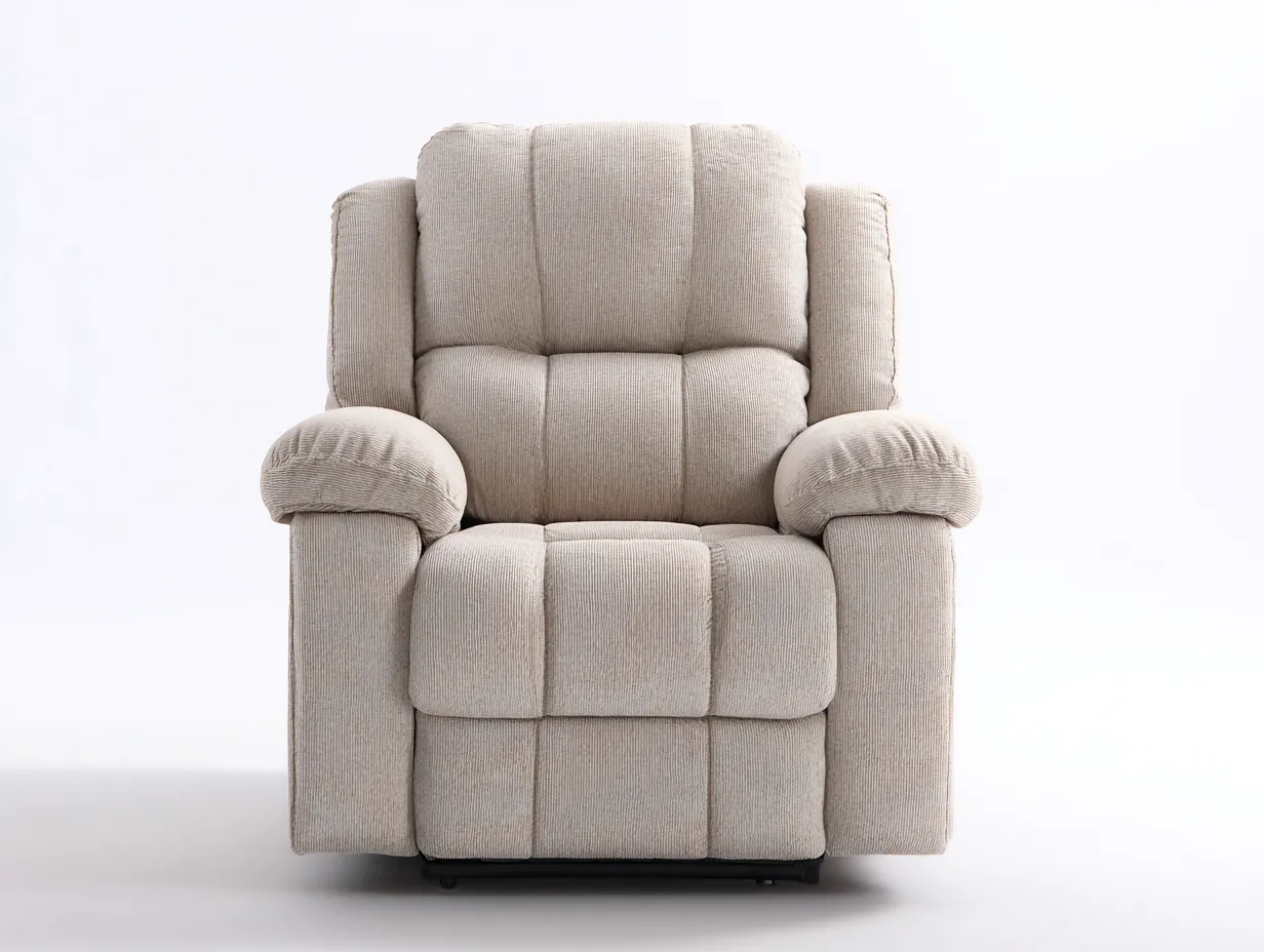 Fauteuil tissu relax 105x100x95 cm - beige - design contemporain-Snugno