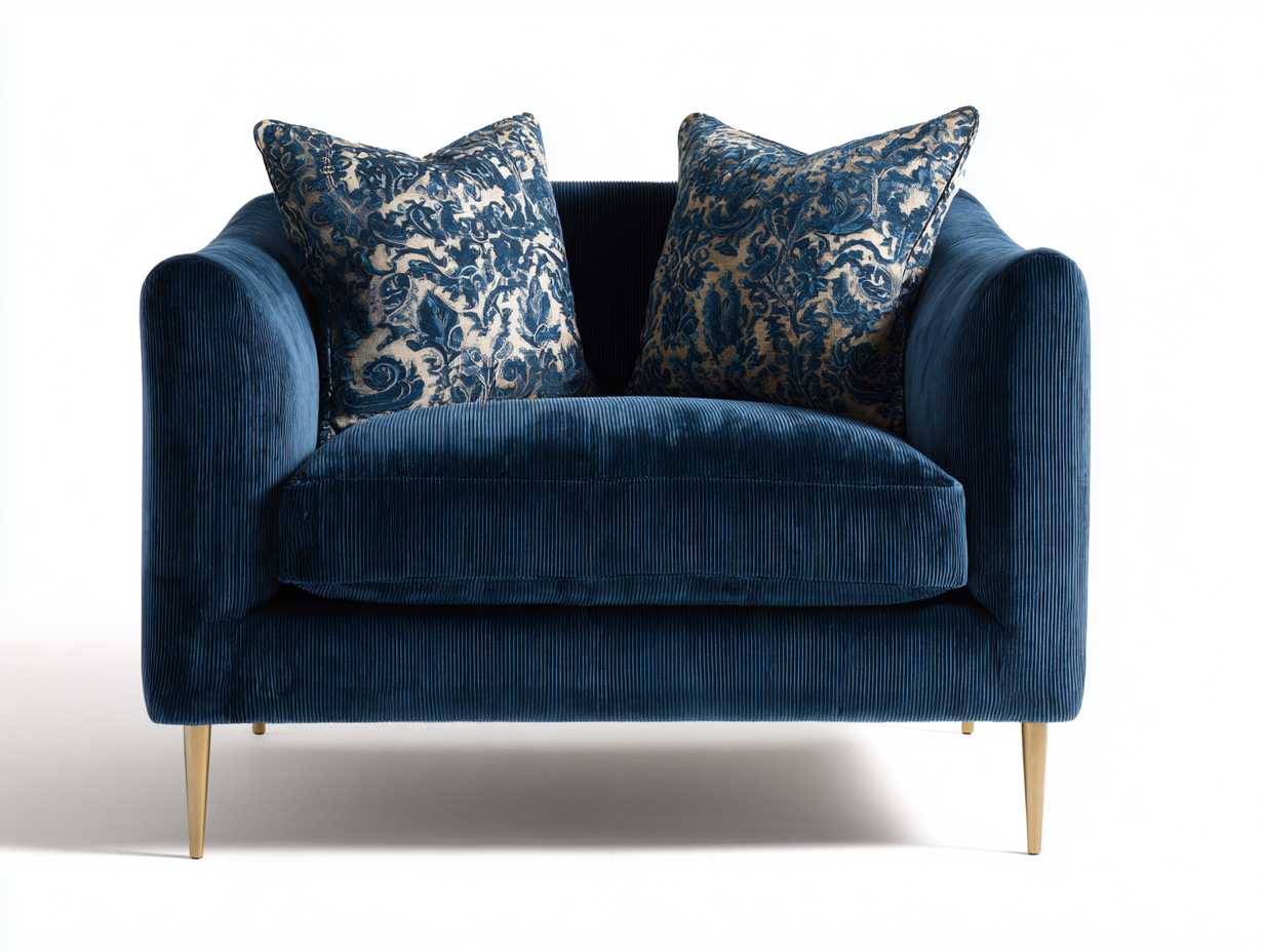 Fauteuil tissu 110x95x90 cm - bleu marine - design moderne-Snugno