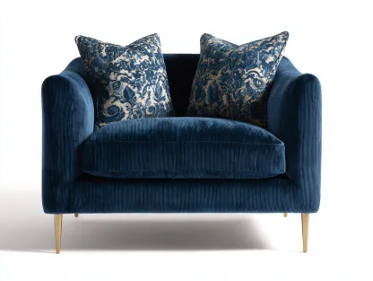 Fauteuil tissu 110x95x90 cm - bleu marine - design moderne-Snugno