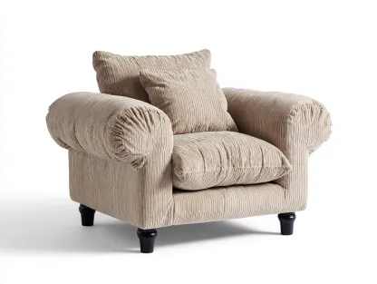 Fauteuil tissu côtelé 100x95x90 cm - beige - design contemporain-Snugno