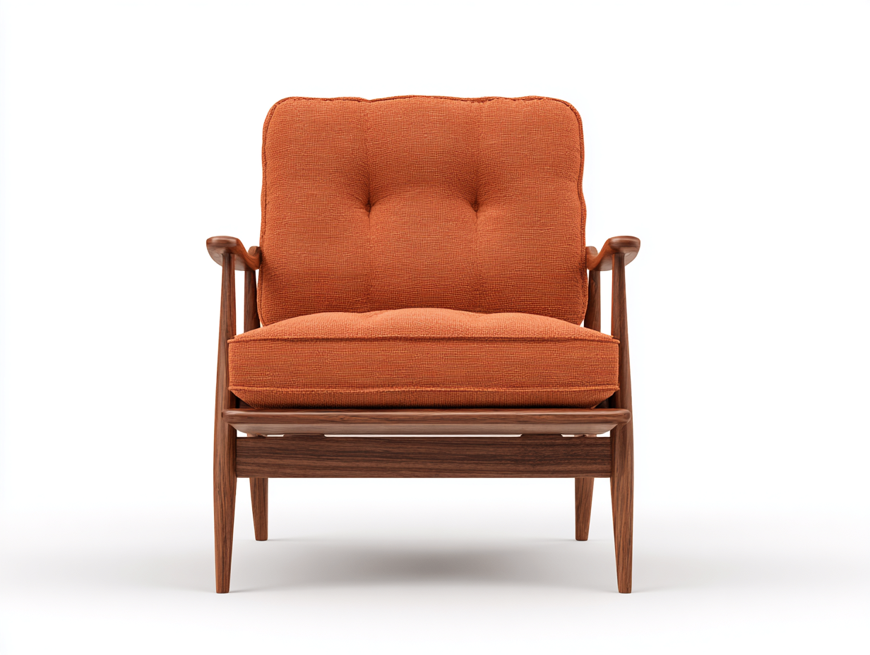 Fauteuil en tissu - 78x75x90 cm - orange - design moderne-Snugno