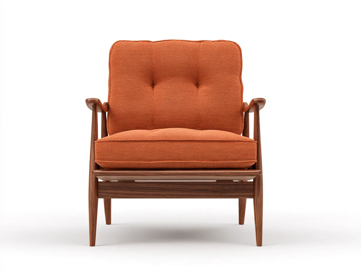 Fauteuil en tissu - 78x75x90 cm - orange - design moderne-Snugno