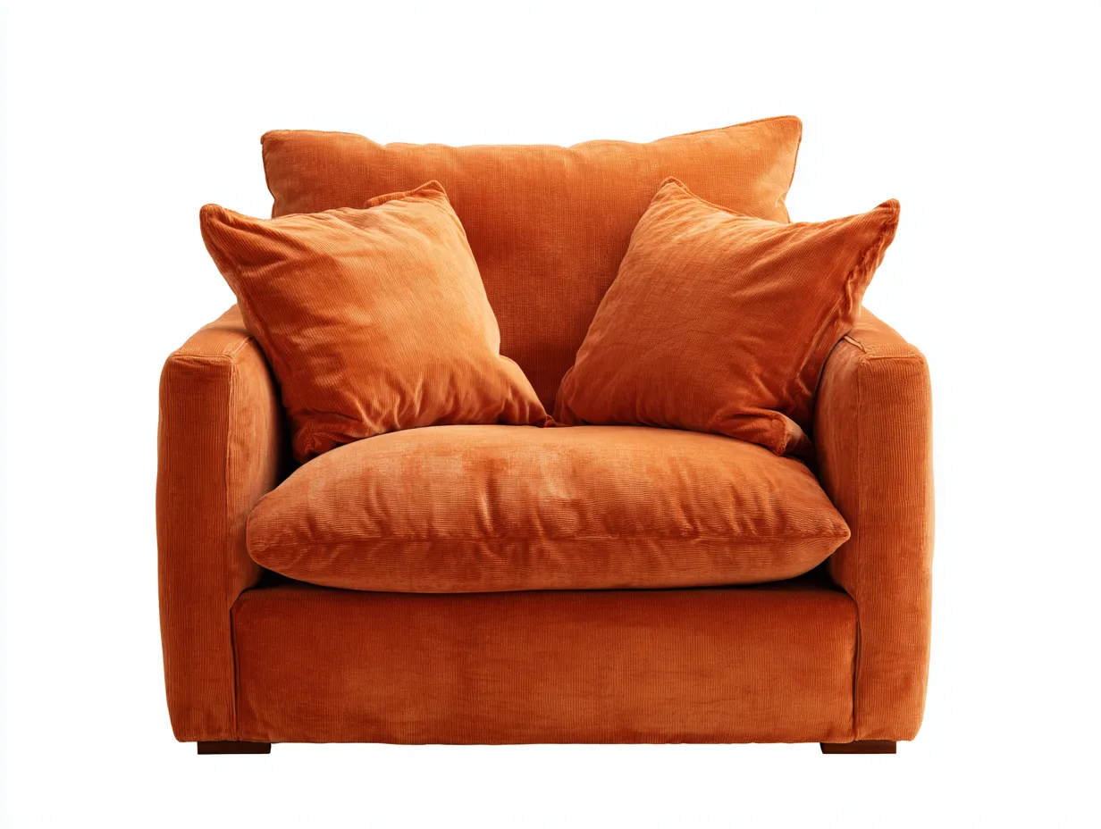 Fauteuil tissu 105x95x90 cm - orange - design moderne-Snugno