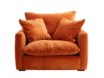 Fauteuil tissu 105x95x90 cm - orange - design moderne-Snugno