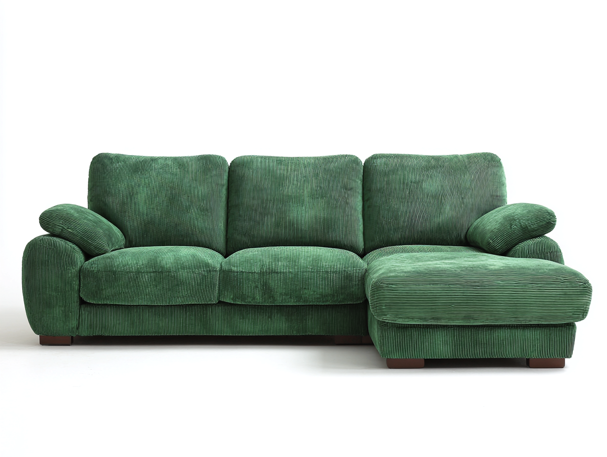 Canapé d'angle tissu 255x165x90 cm - vert - design moderne-Snugno