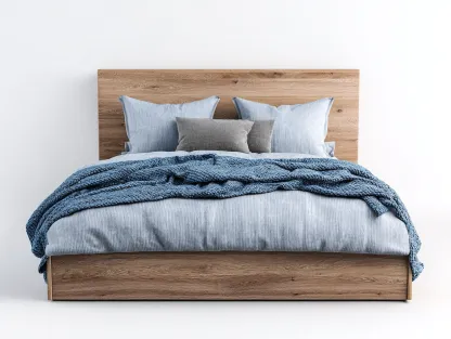 Lit double en bois 210x160x100 cm - chêne clair - design minimaliste-Snugno