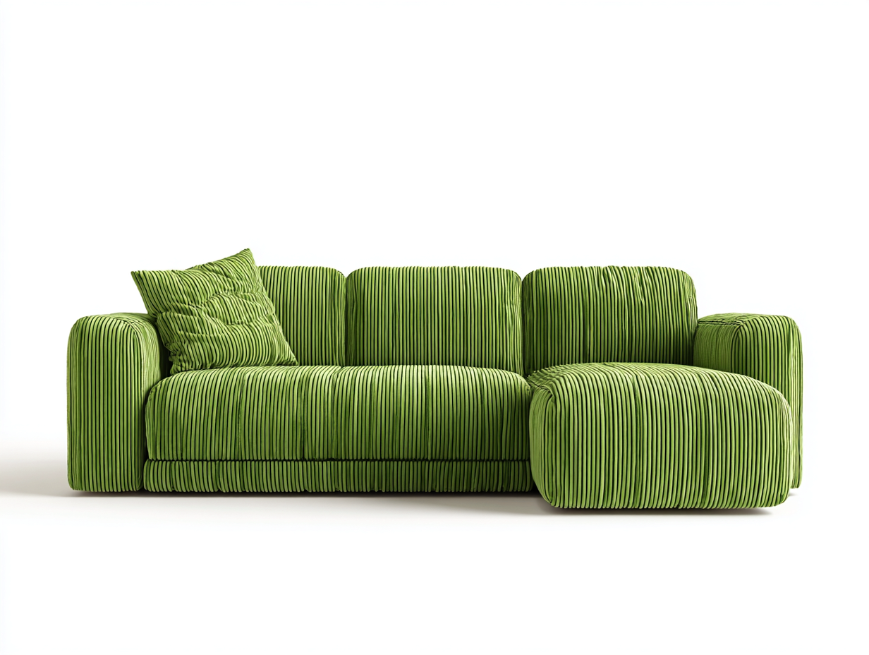Canapé d'angle tissu 240x155x82 cm - vert - design moderne-Snugno