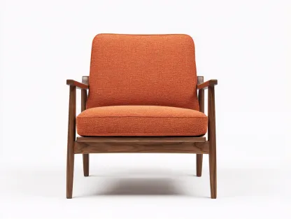 Fauteuil tissu 75x80x85 cm - orange - style rétro moderne-Snugno