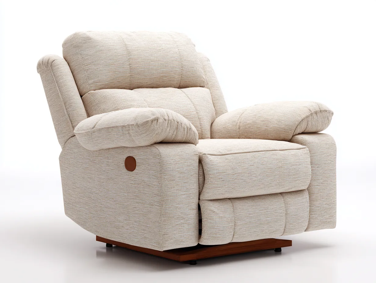 Fauteuil tissu relax 105x100x95 cm - beige - design contemporain-Snugno
