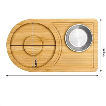 Bamboo cocktail glass with salt rim tray