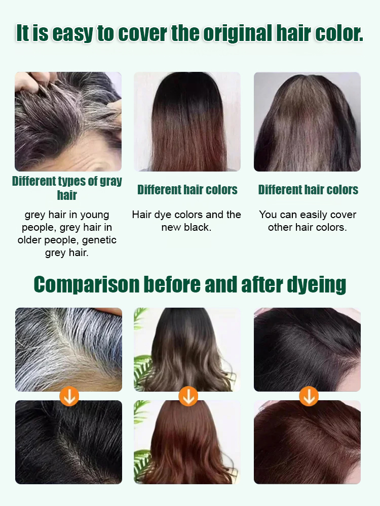 Turn White Hair to Black: Single-Tube All-in-One Hair Dye & Care Cream